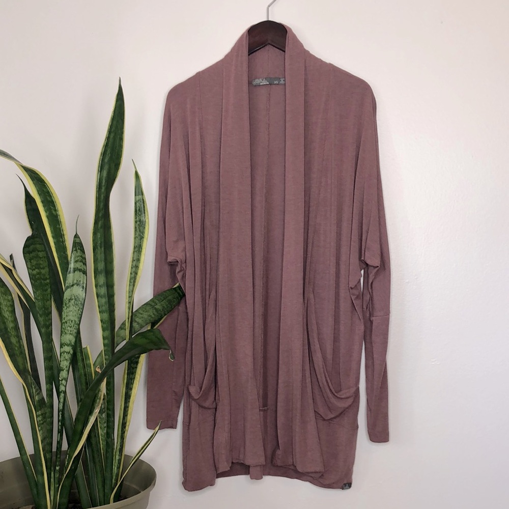 PRANA Pranayama Wrap Dolman Sleeve Cardigan Lightweight Dusty Rose size XS